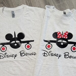 ディズニーバウンドTシャツ（家族旅行、シャツ、友達、マッチング、チーム、結婚式、飛行機）