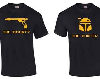 Disney Star Wars Inspired Couples Shirt The Bounty The Hunter Boba Fett Jango Fett Valentines FAST SHIPPING