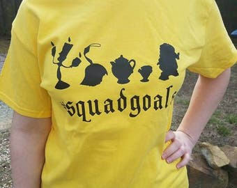 Op Disney Beauty and the Beast geïnspireerd shirt ~ #squadgoals Lumiere Bimbette Mrs. Pots Chip & Cogsworth