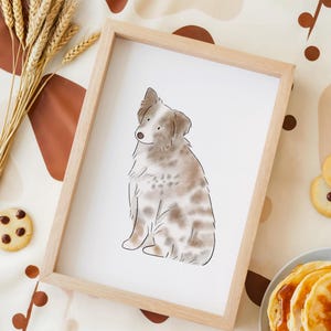Hundewelpe individuelles Portrait vom Foto, Hundezeichnung, Personalisierte Geschenke, Geburtstagskarte Design, Wanddeko, Minimalistisches Design, Einzigartiges Geschenk