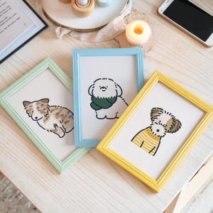 Ritratto personalizzato di cucciolo di cane, disegno di cane, regali personalizzati, design di biglietti di compleanno, decorazioni da parete, design minimalista, regalo unico