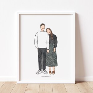 personalised couple portrait, valentine gifts for her, digital files, custom art commission, mothers day gifts, anniversary gift
