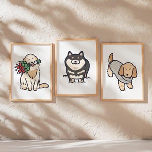 Ritratto personalizzato di cucciolo di cane, disegno di cane, regali personalizzati, design di biglietti di compleanno, decorazioni da parete, design minimalista, regalo unico