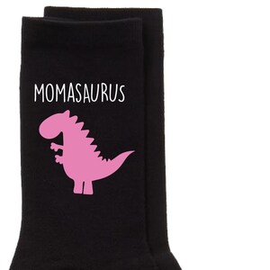 Mom Socks Momasaurus Socks Ladies Black Socks Mothers Day Present Birthday Christmas