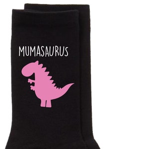 Mum Socks Mumasaurus Socks Ladies Black Socks Mothers Day Present Birthday Christmas
