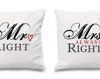 Mr right pillow | Etsy Mrs. Always Right Throw Pillows 16x16
