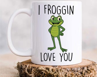 Mug - I Froggin Love You Boy Design Ceramic Novelty Gift, Funny Cup for Frog Lovers, Unique Coffee Mug, Quirky Home & office Decor