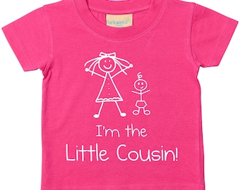 Little Cousin T Shirt Kids Tshirt I'm The Little Cousin Girls T Shirt Available in Sizes from 0-6 Months Children New Born Gift