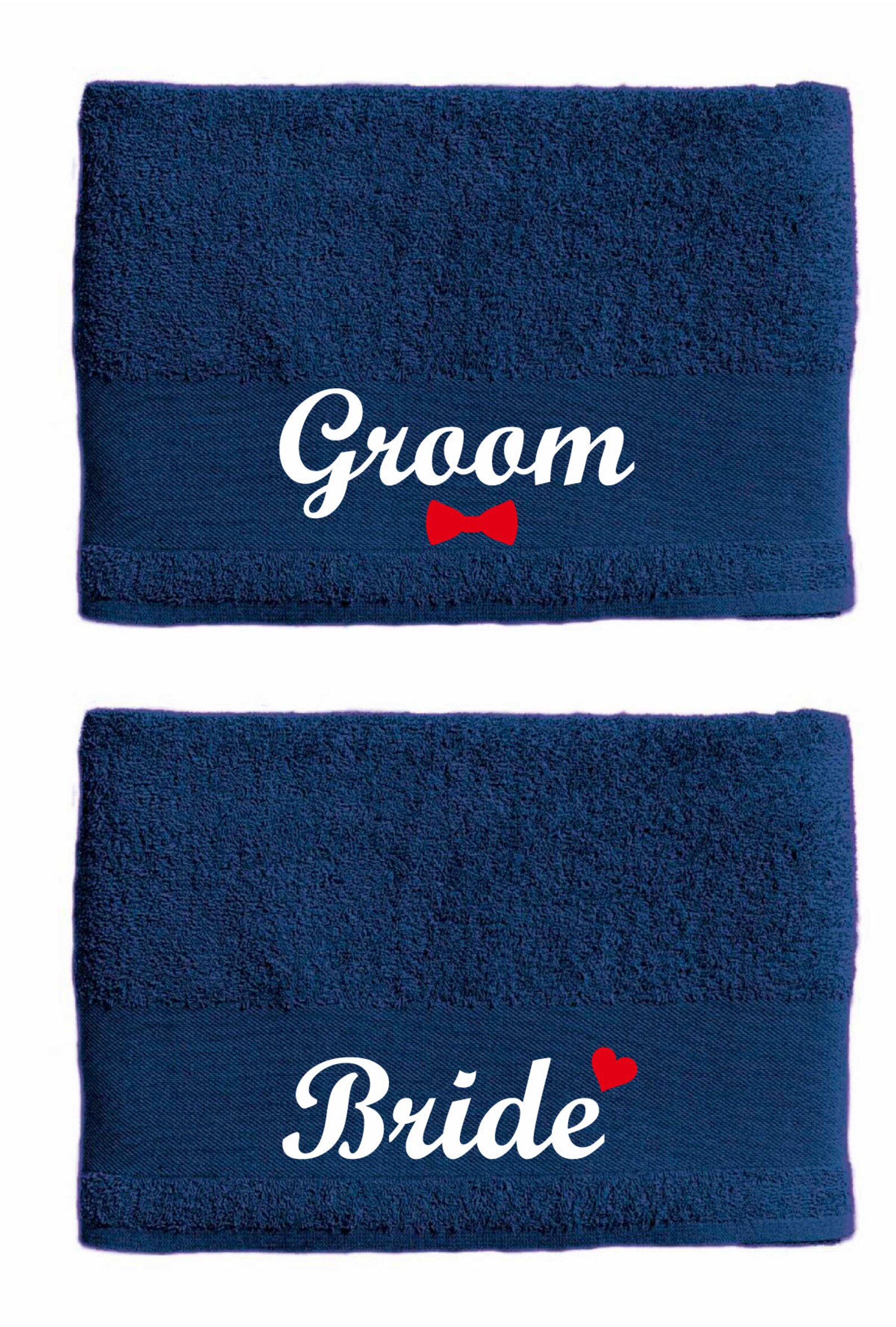 Couples Towel Set Bride and Groom 50cm X 100cm Valentines Etsy