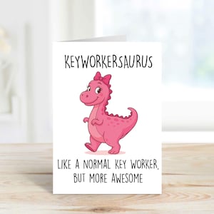 Schlüsselarbeiter Dinosaurier Karte Schlüsselarbeitersaurus Gruß Geburtstagskarte Danke