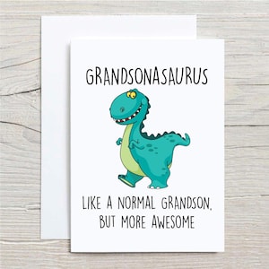 Carte de petit-fils Carte d'anniversaire avec dinosaure Grandsonasaurus