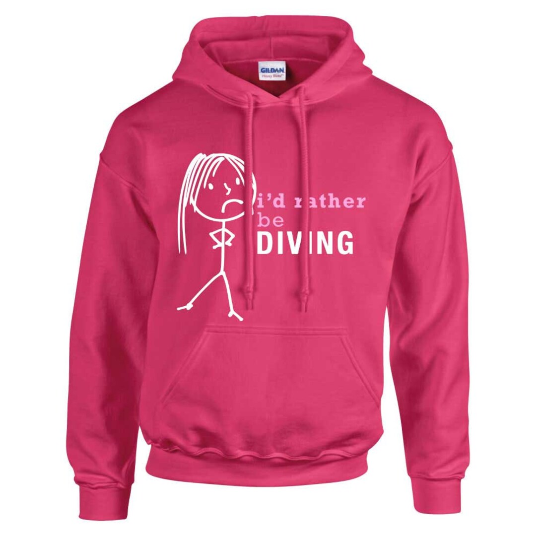 Diving Hoodie Ladies I'd Rather Be Diving Hoodie Hoody Etsy