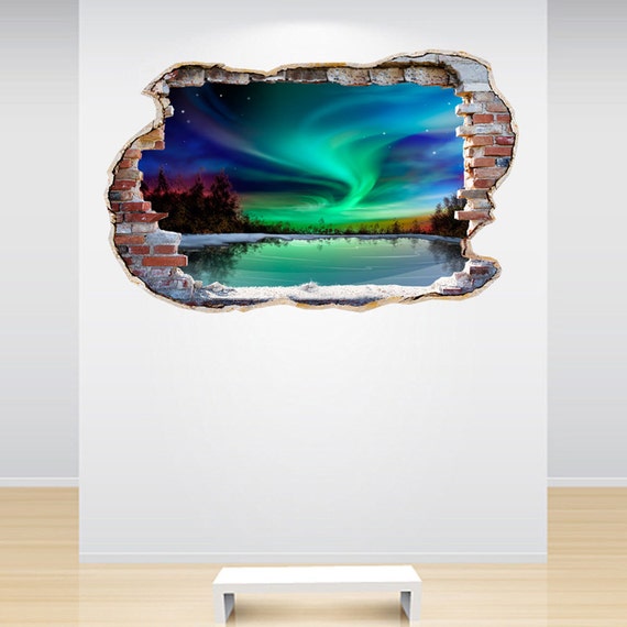 Home & Garden Northern Lights,Sticker,Wall Art,Aurora Borealis,3d,Decal