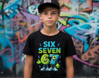 6 7 Tshirt Kids Boys | Six Seven Meme Design | Trendy Streetwear Tee Cool Teenager Gift | Kids Graphic T Shirt