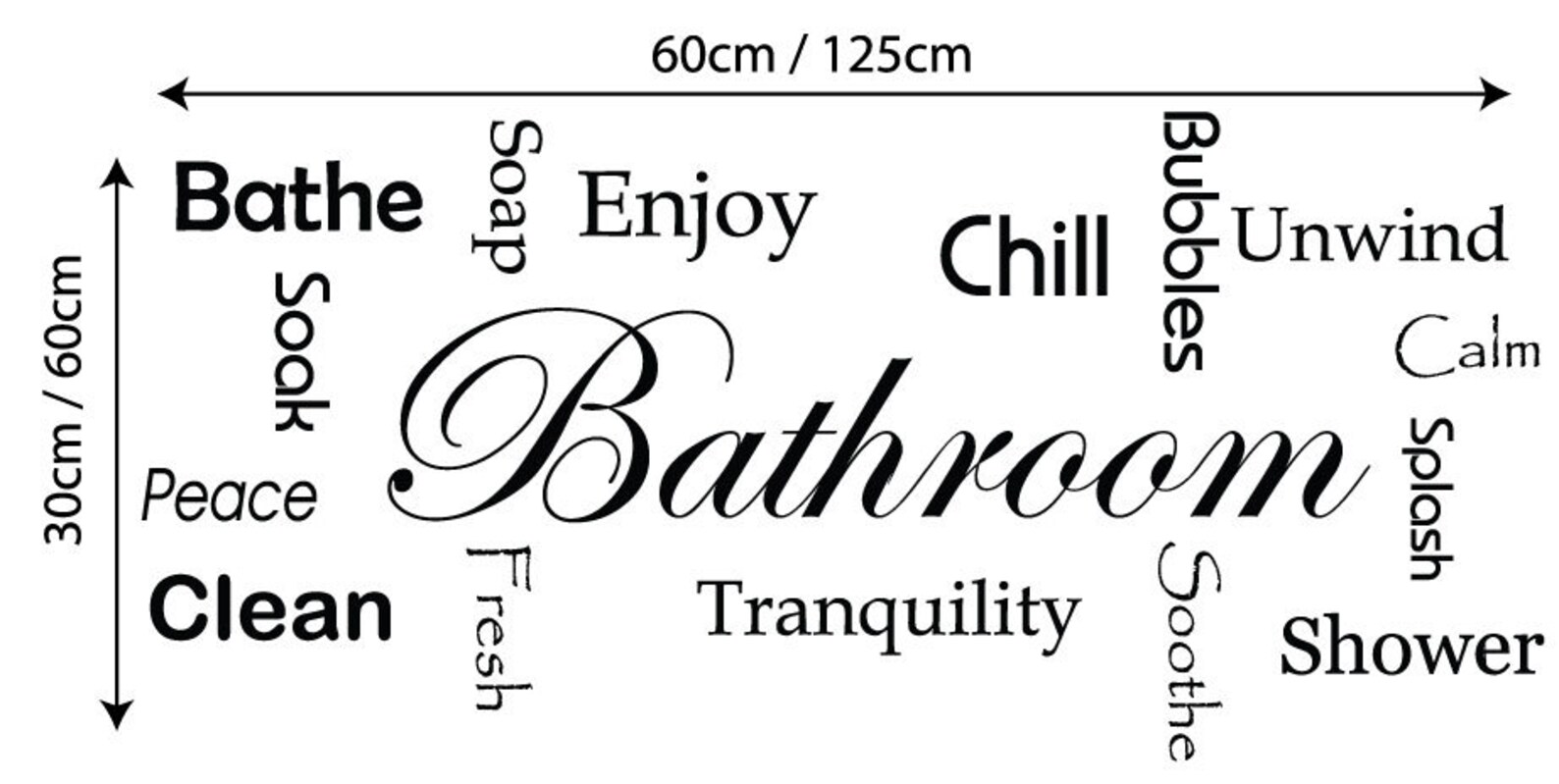Bathroom Decal Words Wall Sticker En Suite Shower Room Etsy
