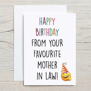 Carte Joyeux anniversaire de la part de votre belle-mère préférée Carte de voeux d'anniversaire