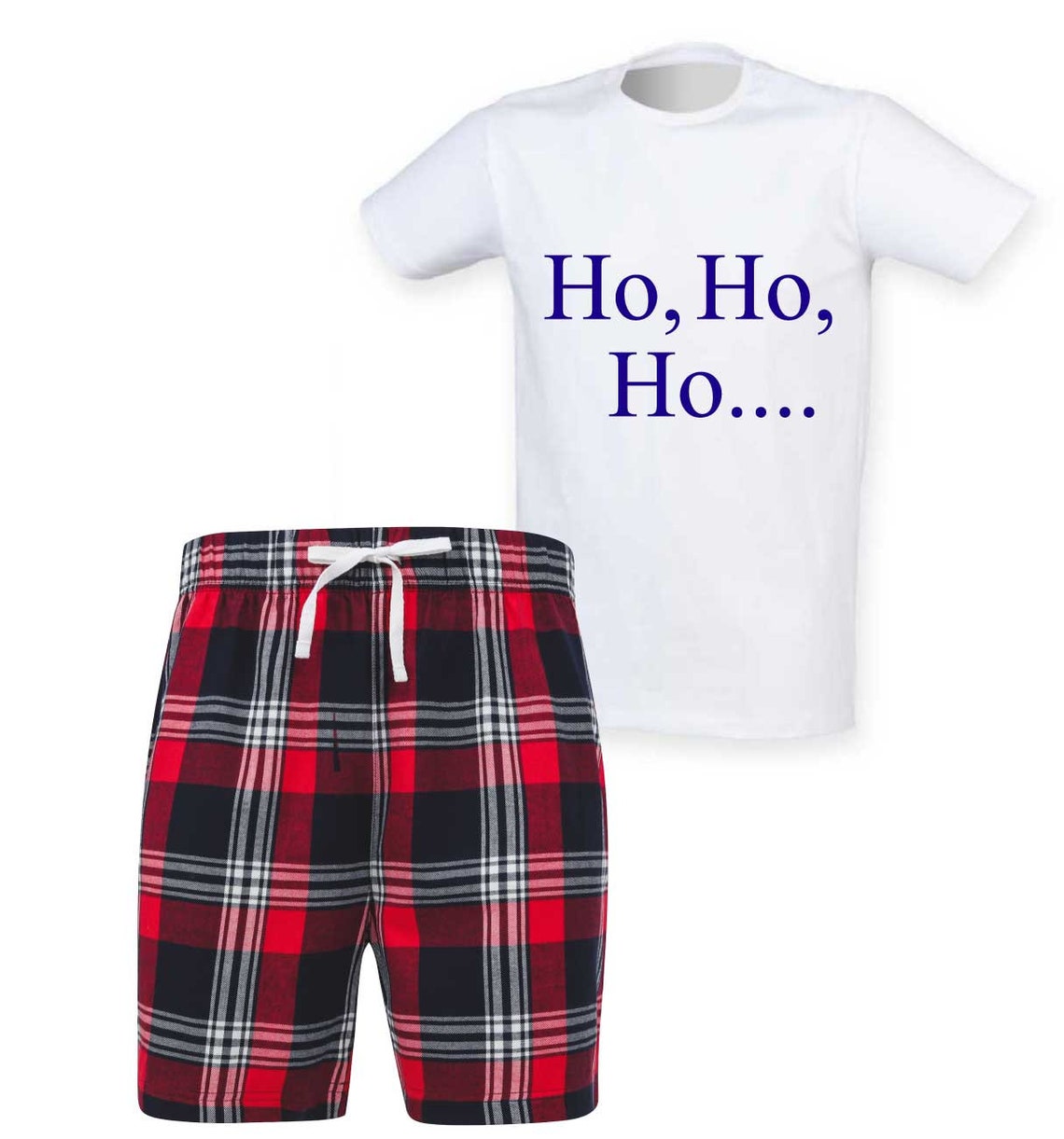 Christmas Pyjamas Ho Ho Ho Mens Pj's Shorts Pajamas Lounge Etsy