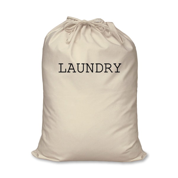 Laundry Bag Storage Organisation 100% Natural Cotton Available in 2 Sizes Washing Basket