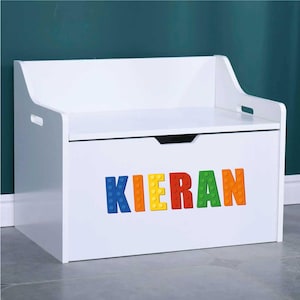 Personalisierte Spielzeugkiste Baustein Name Aufkleber | Kinder Wandaufkleber für Schlafzimmer Dekor | Anpassbare Kinderzimmer Wandkunst