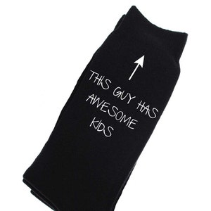 Dad Socks Mens Black This Guy Has Awesome Kids Socks Fathers Day Present Birthday Christmas