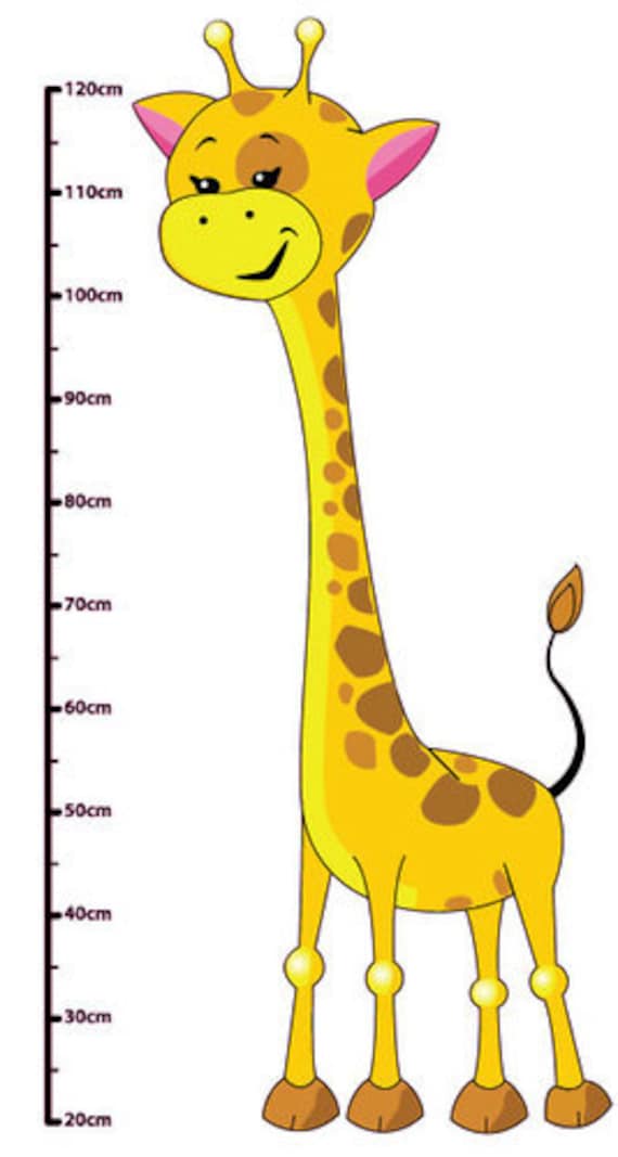 Cute Giraffe Height Chart Full Colour Wall Decal Kids Wall - Etsy