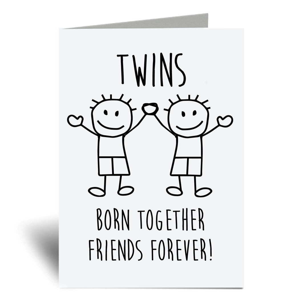 Zwillinge Karte Zwillinge Born Together Freunde für immer Etsy.de