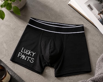 Pantalon porte-bonheur Boxers noirs Boxers shorty Noël Anniversaire mari petit ami fils