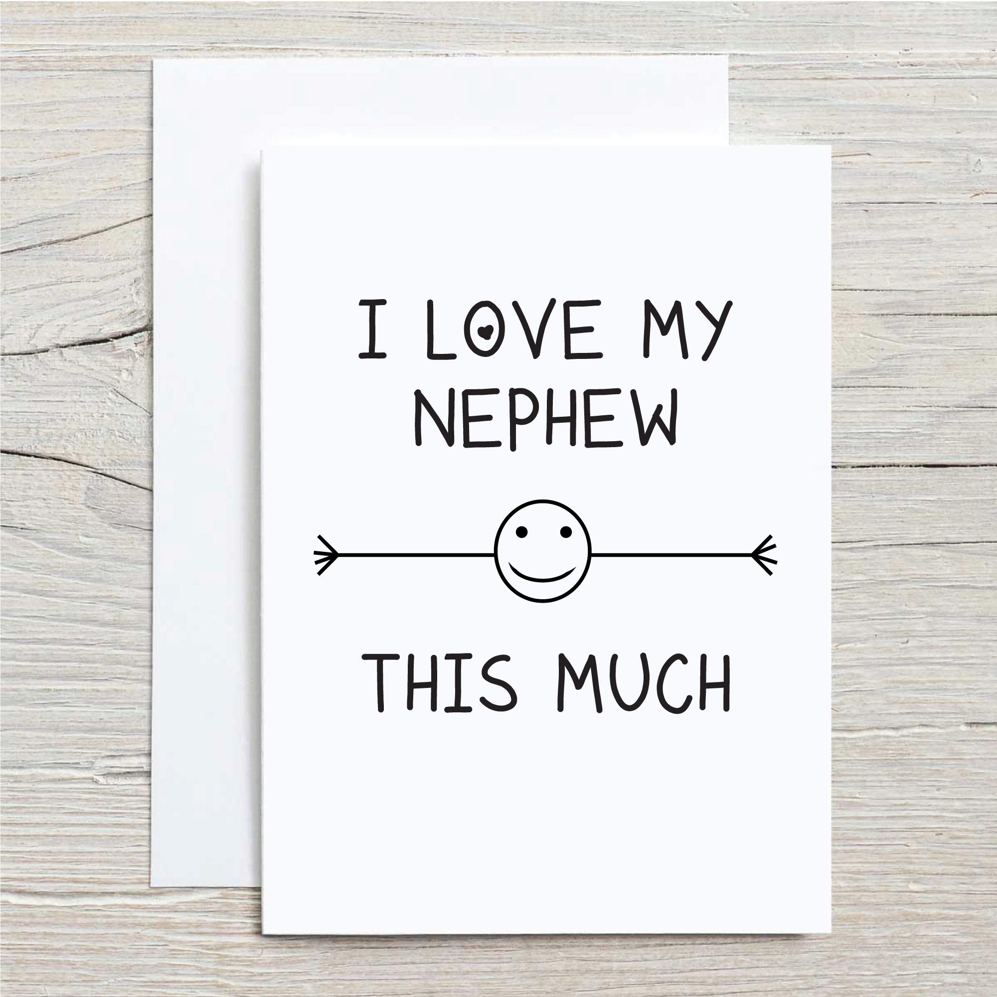 Karte Für Neffen „I Love My Nephew“ – Personalisierte Geschenkidee Von Tante & Onkel