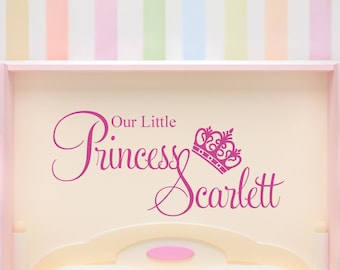 Personalised Nursery Wall Decal Our Little Princess Sticker Girls Bedroom Baby Room Gift
