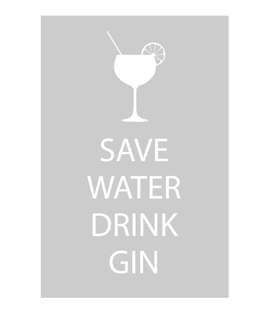 Grey Gin Tea Towel Save Water Drink Gin Friend Mum Gift Kitchen Decor