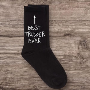 Mens Best Trucker Ever Black Socks Gift For Truck Drivers / Lorry Drivers