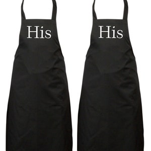 Couples Aprons His & His Same Sex Gay Gift Apron Present House Warming Wedding Engagement  Birthday Christmas Pair