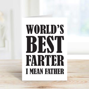 Card For Dad Worlds Best Farter | Funny Birthday Greeting | Hilarious Fathers Day Card | Humorous for Dad