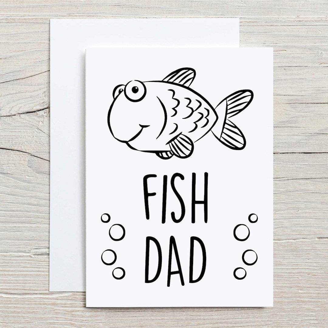 Fish Dad Card Birthday Greeting Card for Father’s Day - Funny Fishing ...