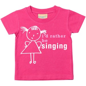 Singing Girls Tshirt I'd Rather Be Singing Tshirt Kids Sibling Children New Born Gift Present