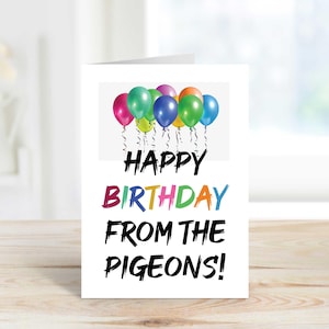 Happy Birthday from the Pigeons Card Greeting Birthday Card For Pigeon Owners and Fanciers