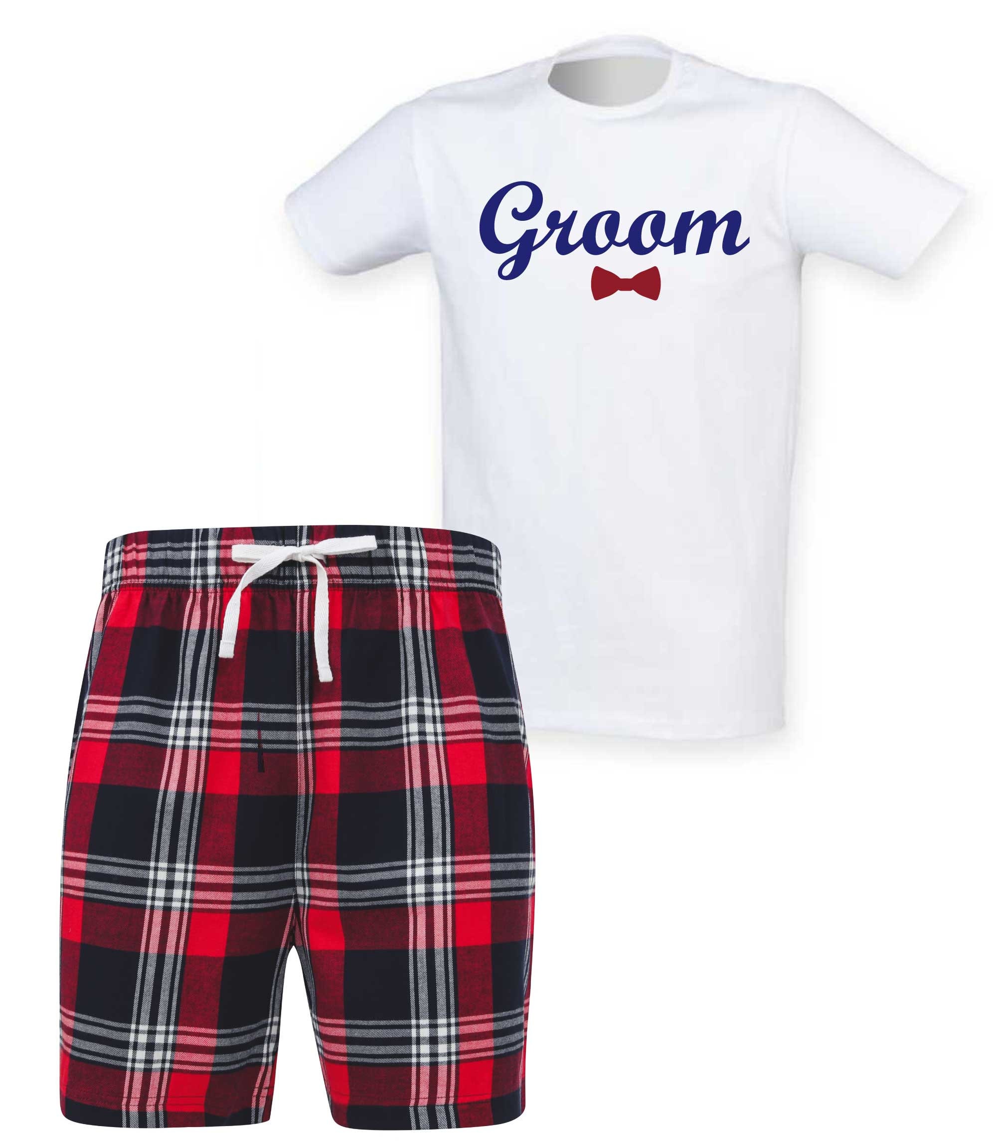Pyjama Court Garçon Noir/blanc - Ensemble Coton Carreaux écossais
