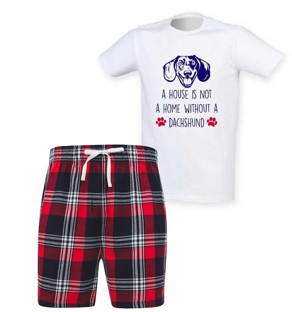 Mens Dachshund Pyjamas A House is Not A Home Without A Dachshund