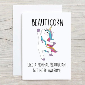 Carte licorne esthéticienne Carte de voeux esthéticienne d'anniversaire tante tante fête des mères