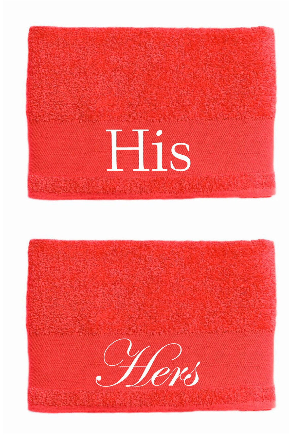 Couples Towel Set His and Hers 50cm X 100cm Valentines Wedding Etsy