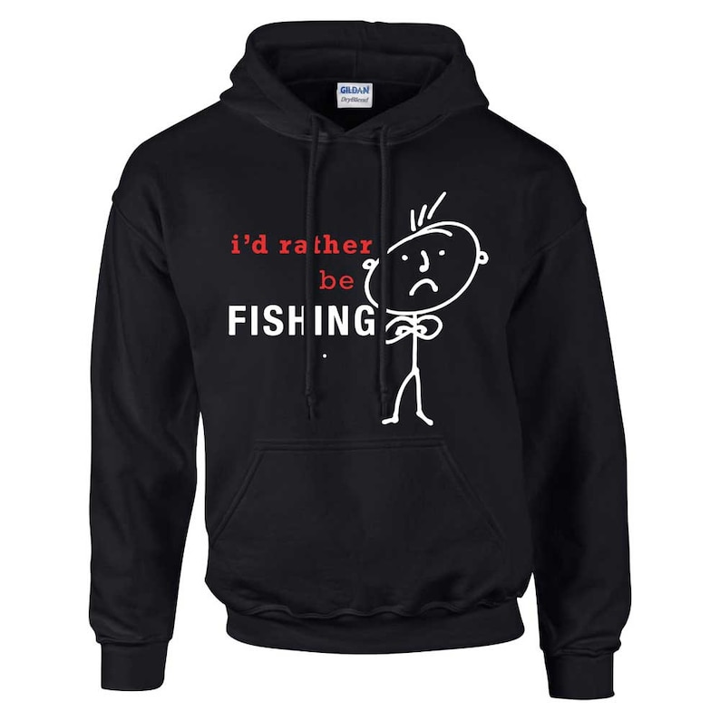 Fishing Hoodie Mens I'd Rather Be Fishing Hoody Dad Etsy
