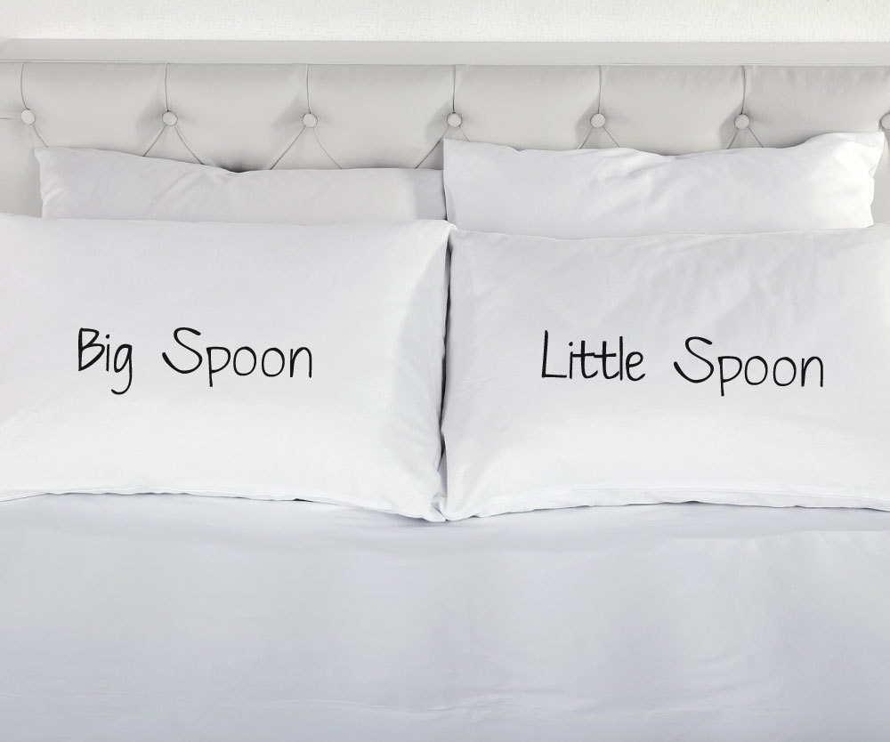 Big Spoon Little Spoon Pillowcases Printed Pillow Case Wedding Etsy