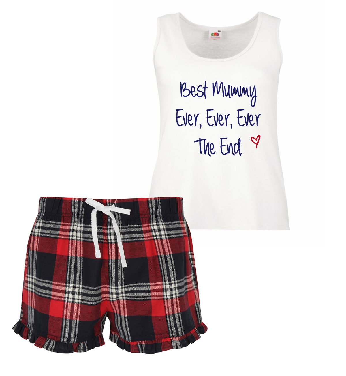 Mummy Pj's Best Mummy Ever Pyjamas Mothers Day Tartan Etsy UK