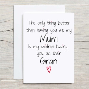 Mothers Day Card, Birthday for Mum & Gran, Unique Greeting for Children, Sweet Love  Memories Card