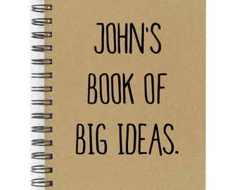 Personalised Note Book Book Of Big Ideas A5 Hard Back Great Quality Lined Note Book