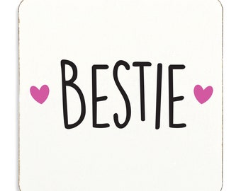 Bestie-cadeauonderzetter Vriendschap Cadeau-idee met achterkant van kurk Beste vriend