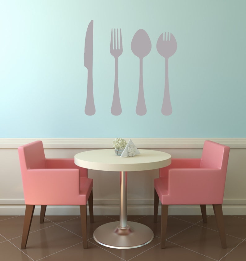 Kitchen Cutlery Wall Decal Sticker Kitchen Decorative Mural Etsy