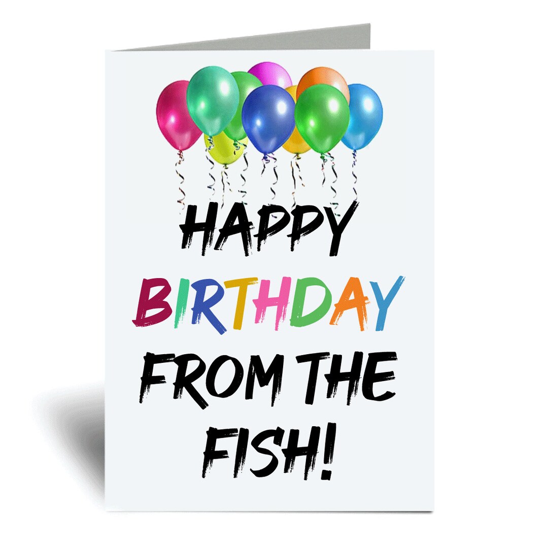 Happy Birthday From the Fish Card Greeting Birthday Card - Etsy