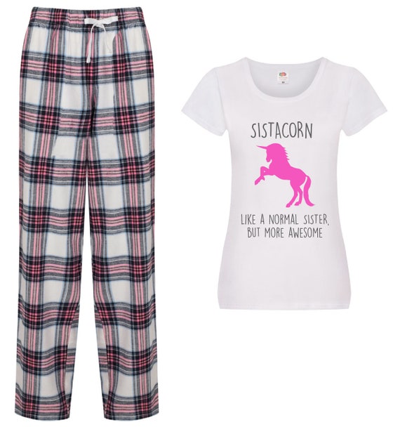 Sister Unicorn Pyjamas Sistacorn Like A Normal Sister but More Awesome Pyjamastrousers Etsy