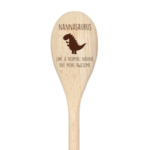 Nanna Dinosaur Wooden Spoon Engraved Novelty Present Gift